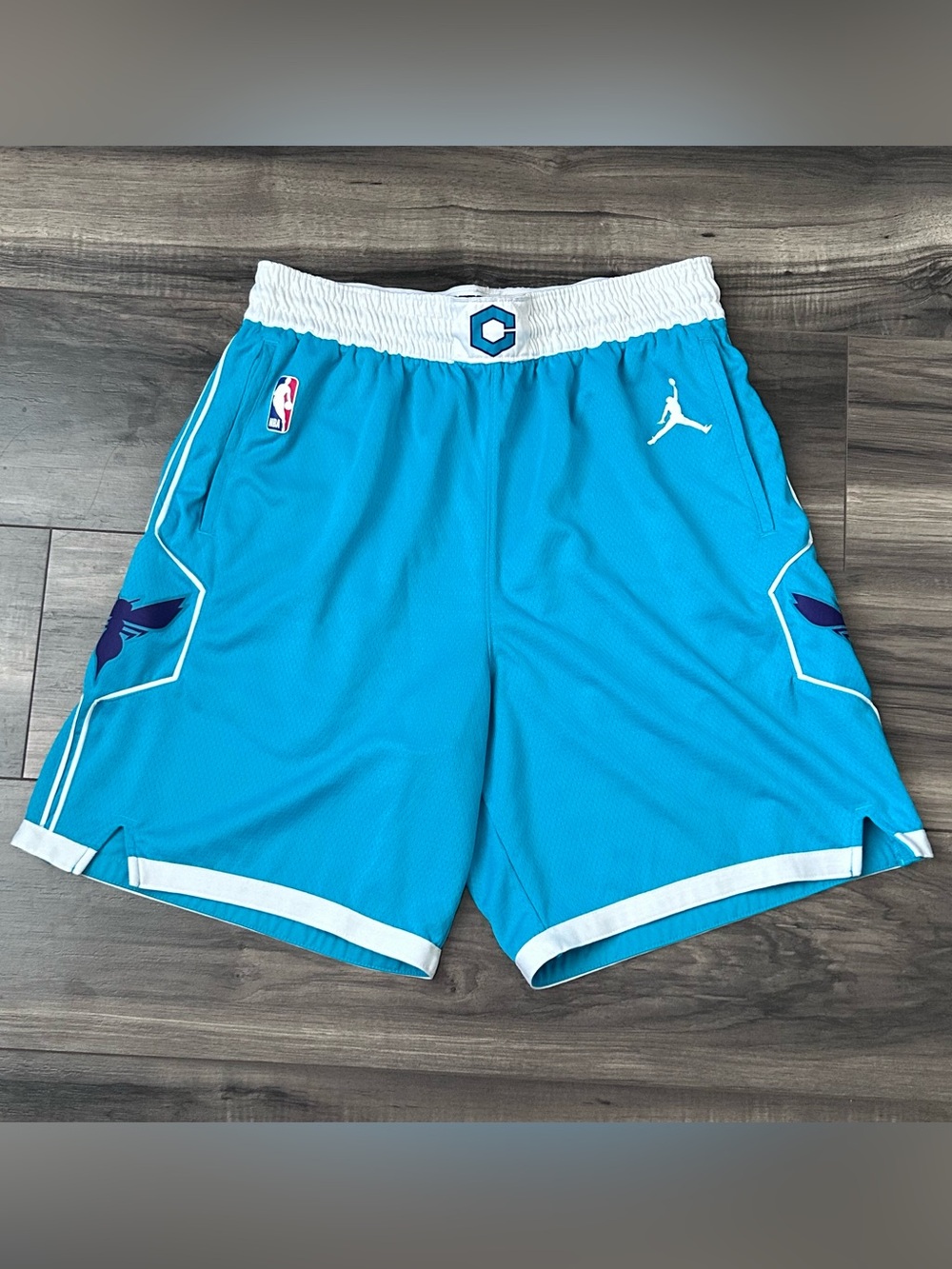 Jordan Brand Charlotte Hornets NBA Swingman Shorts Icon Edition Teal Size 42 XL
